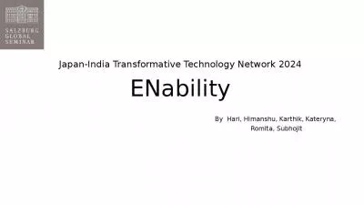 Japan-India Transformative Technology Network 2024 ENability