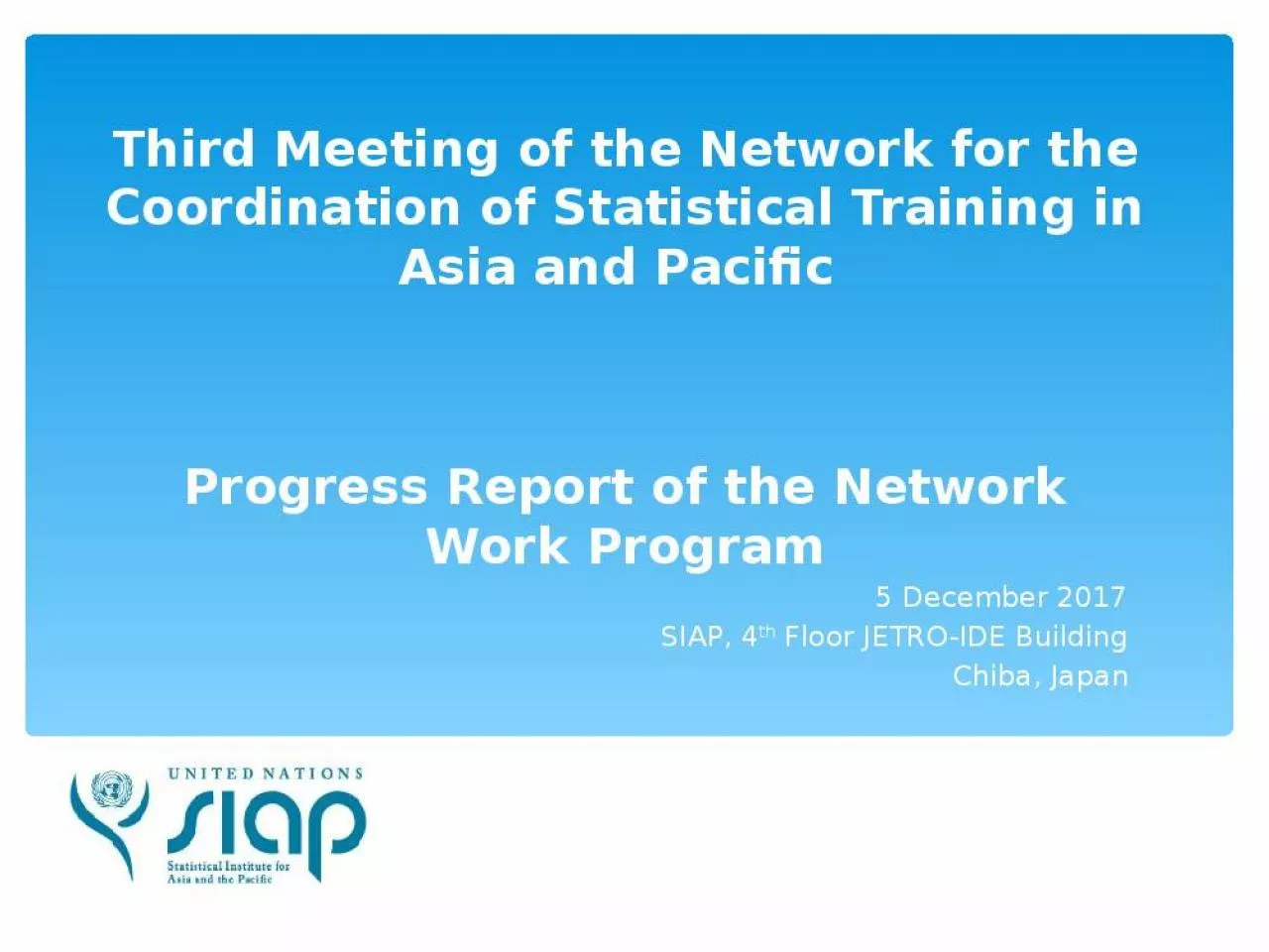 PPT-Third Meeting of the Network for the Coordination of Statistical Training in Asia and