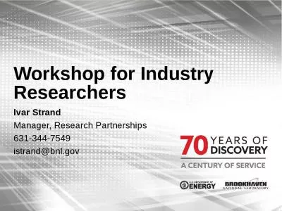 Workshop for Industry Researchers