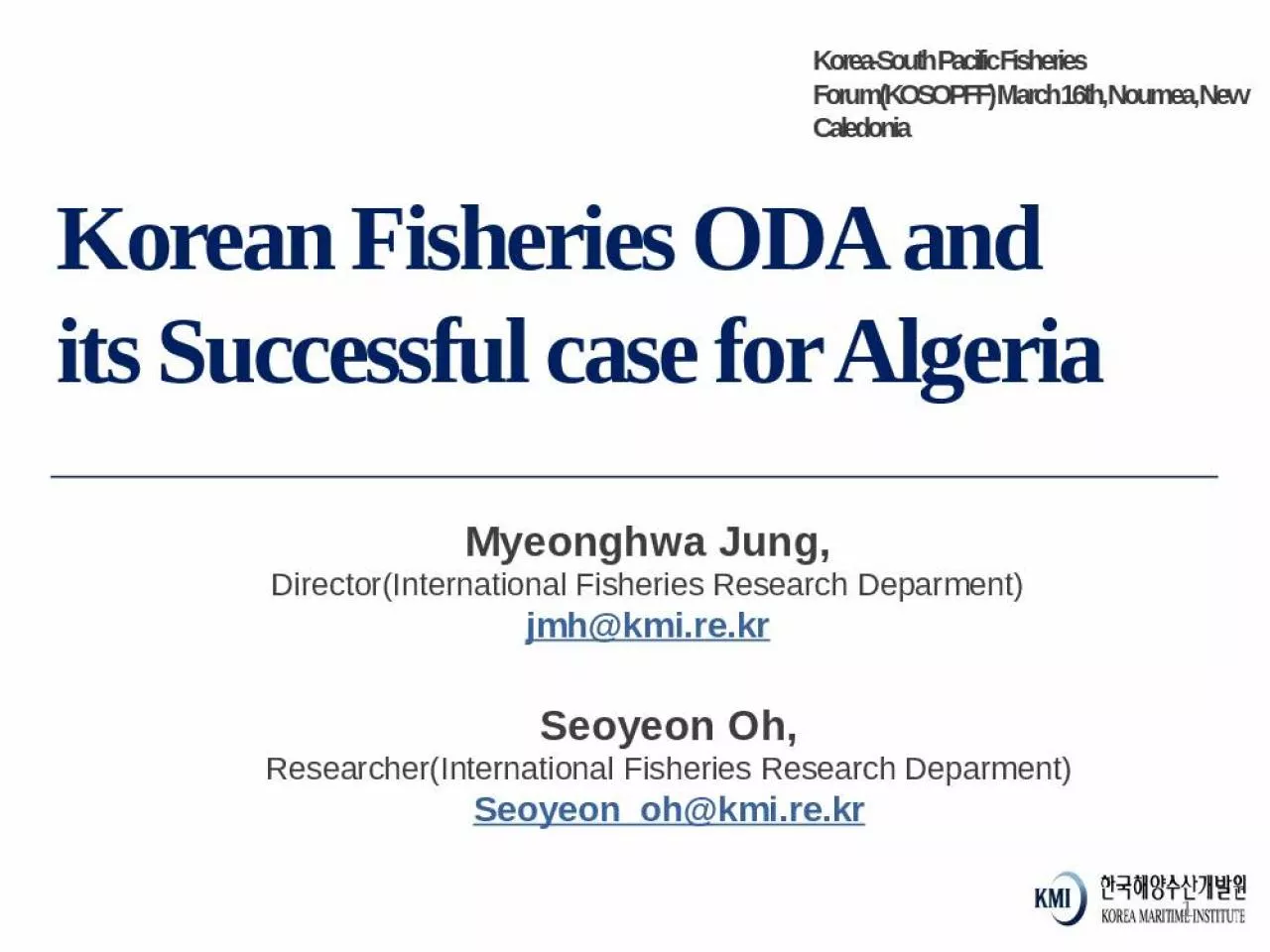 PPT-Korean Fisheries ODA and its Successful case for Algeria