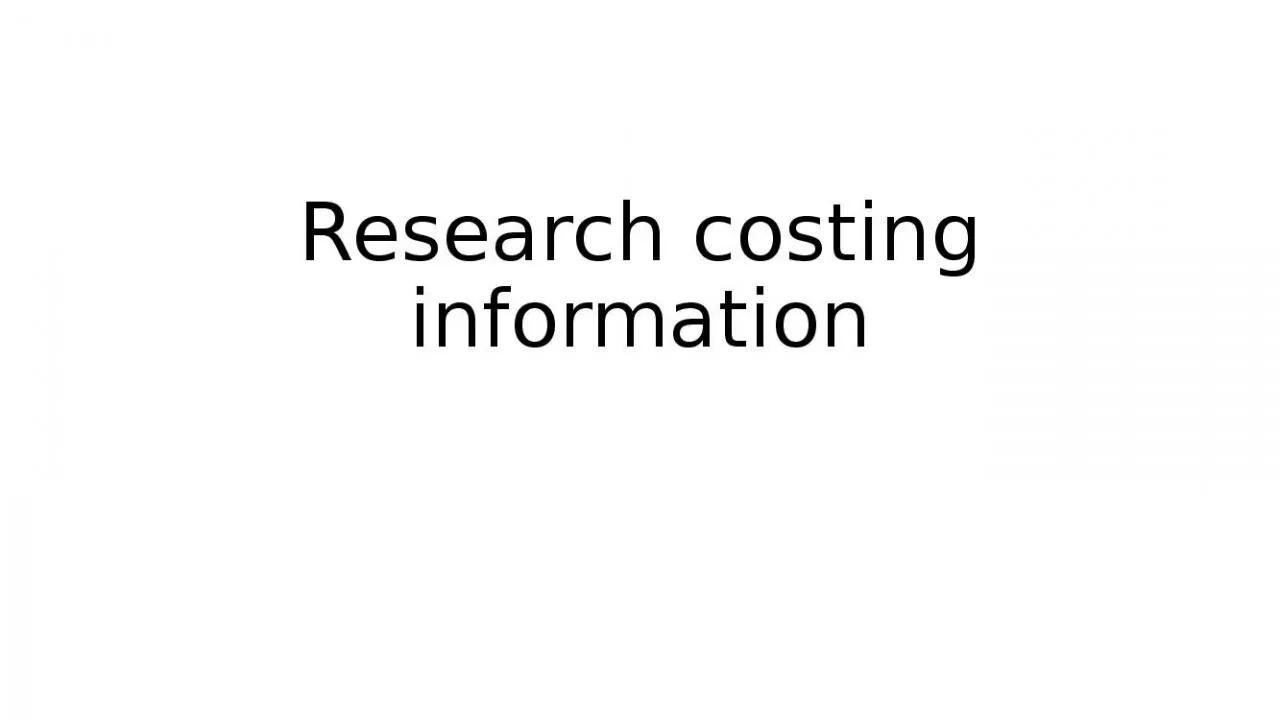 PPT-Research costing information