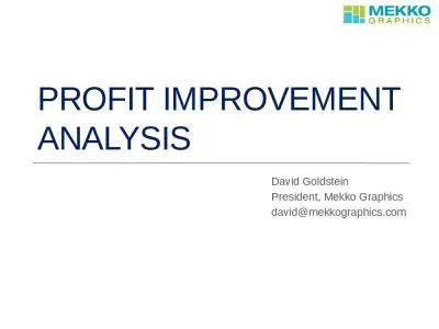 Profit improvement analysis