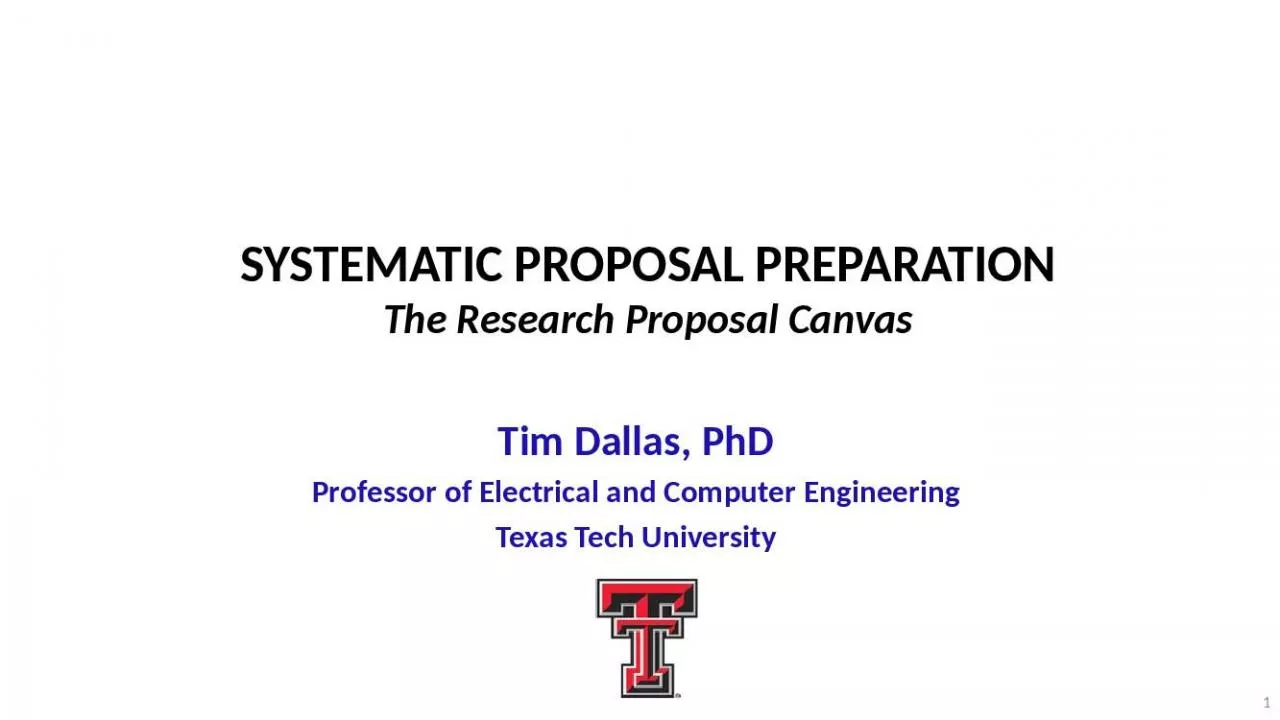 PPT-Systematic Proposal Preparation The Research Proposal Canvas