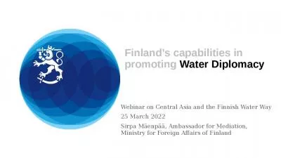 Finland s capabilities in promoting Water Diplomacy