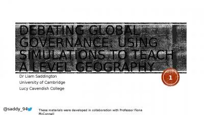 Debating Global Governance: Using Simulations to teach A Level Geography