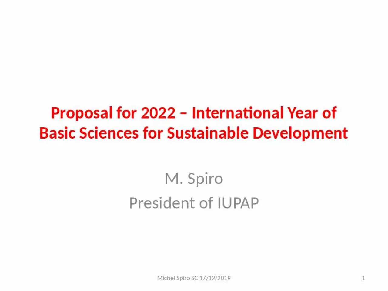 PPT-Proposal for 2022 International Year of Basic Sciences for Sustainable Development