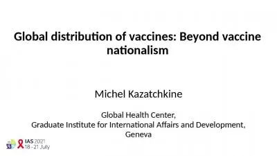 Global distribution of vaccines: Beyond vaccine nationalism