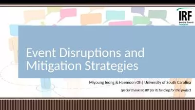 Event Disruptions and Mitigation Strategies