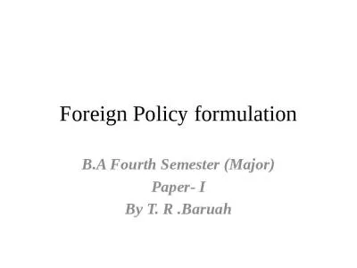 Foreign Policy formulation