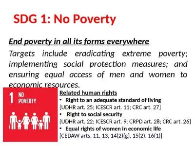 SDG 1: No Poverty