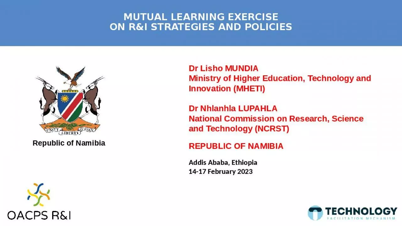 PPT-MUTUAL LEARNING EXERCISE ON R&I STRATEGIES AND POLICIES