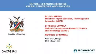 MUTUAL LEARNING EXERCISE  ON R&I STRATEGIES AND POLICIES