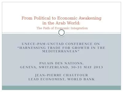 From Political to Economic Awakening in the Arab World:  The Path of Economic Integration