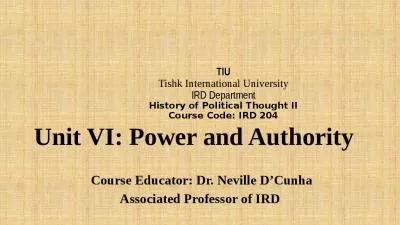 TIU Tishk International University IRD Department History of Political Thought II Course Code: IRD 204