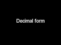 Decimal form