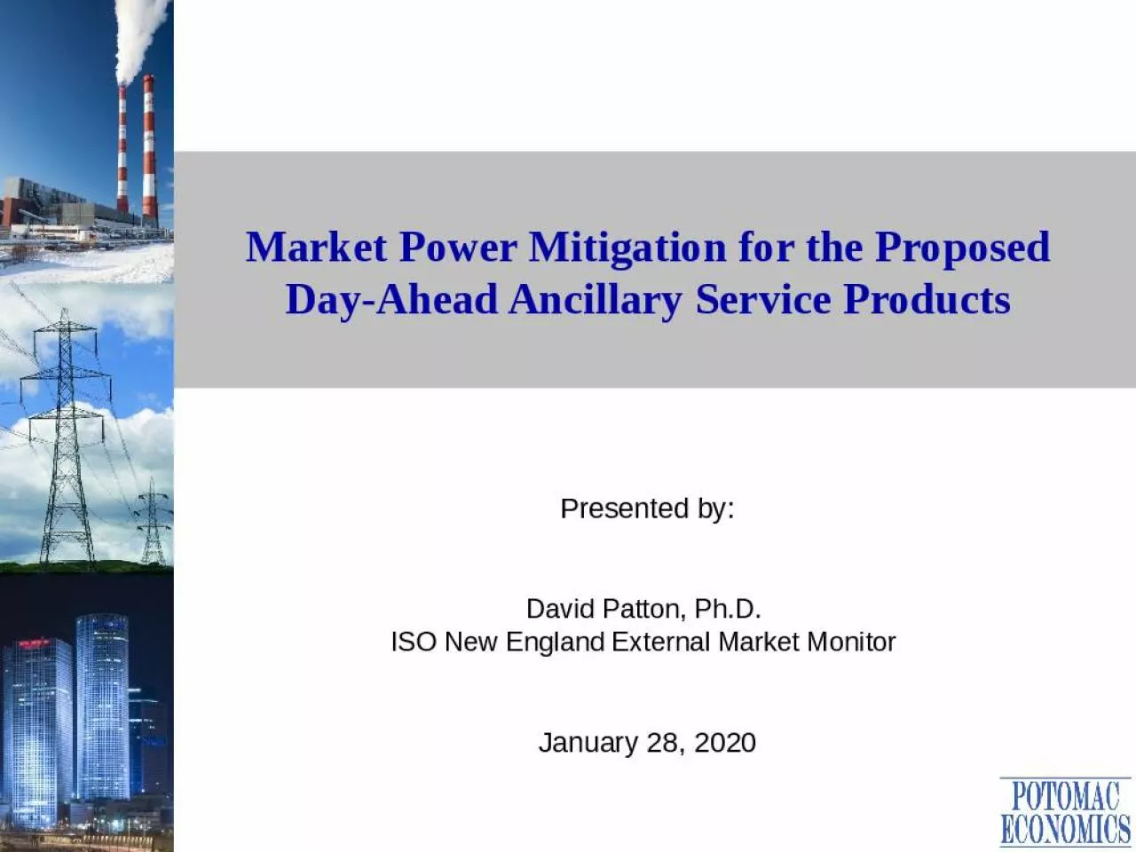 PPT-Market Power Mitigation for the Proposed Day-Ahead Ancillary Service Products