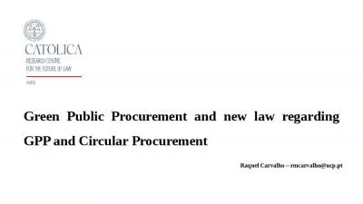 Green Public Procurement and new law regarding GPP and Circular Procurement