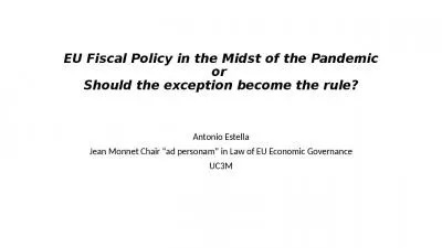 EU Fiscal Policy in the Midst of the Pandemic or  Should the exception become the rule?