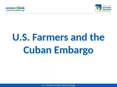 U.S. Farmers and the Cuban Embargo