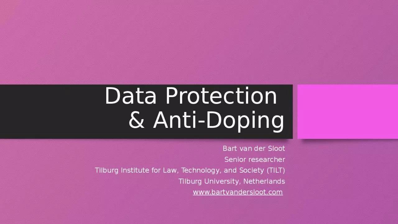 PPT-Data Protection & Anti-Doping