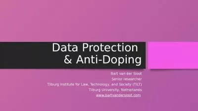 Data Protection  & Anti-Doping