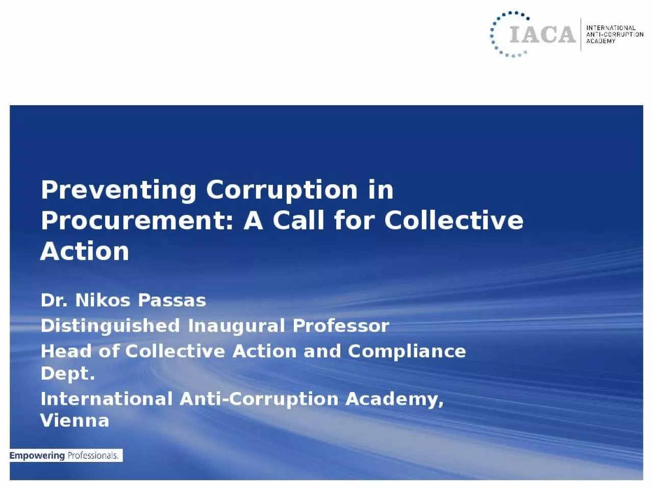 PPT-Preventing Corruption in Procurement: A Call for Collective Action