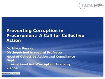 Preventing Corruption in Procurement: A Call for Collective Action