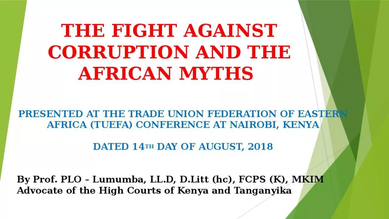 PPT-THE FIGHT AGAINST CORRUPTION AND THE AFRICAN MYTHS