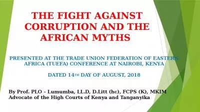 THE FIGHT AGAINST CORRUPTION AND THE AFRICAN MYTHS