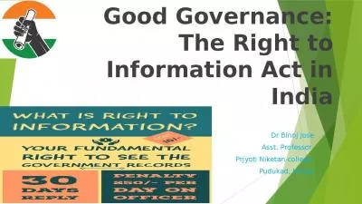 Good Governance: The Right to Information Act in India