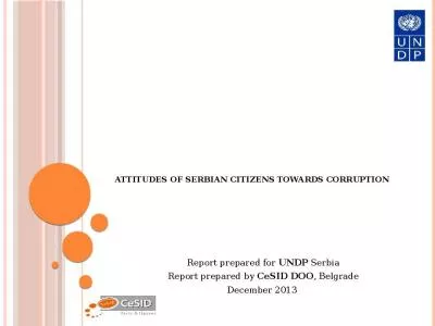 ATTITUDES OF SERBIAN CITIZENS TOWARDS CORRUPTION