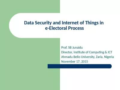 Data Security and Internet of Things in  e-Electoral Process