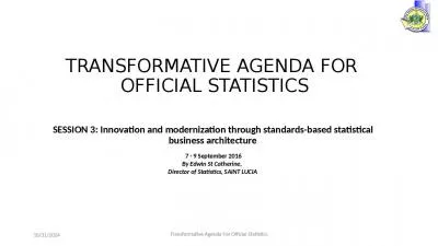 TRANSFORMATIVE AGENDA FOR  OFFICIAL STATISTICS