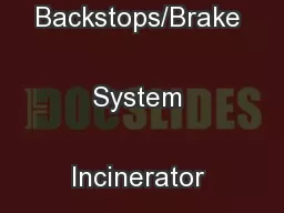 Inching Drive Backstops/Brake System Incinerator Applications
...