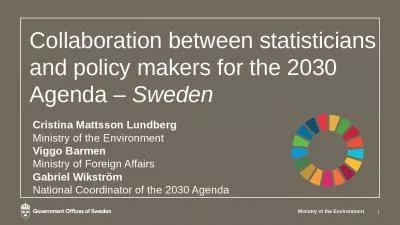 Collaboration between statisticians  and policy makers for the 2030  Agenda   Sweden