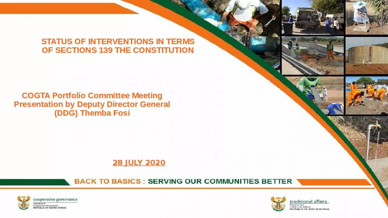 PPT-STATUS OF INTERVENTIONS IN TERMS OF SECTIONS 139 THE CONSTITUTION