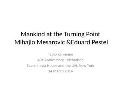 Mankind at the Turning Point  Mihajlo Mesarovic &Eduard Pestel