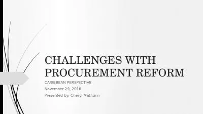 CHALLENGES WITH PROCUREMENT REFORM