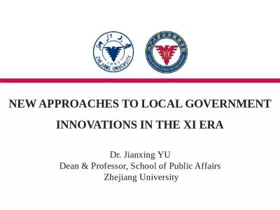 New approaches to Local Government Innovations in the Xi Era