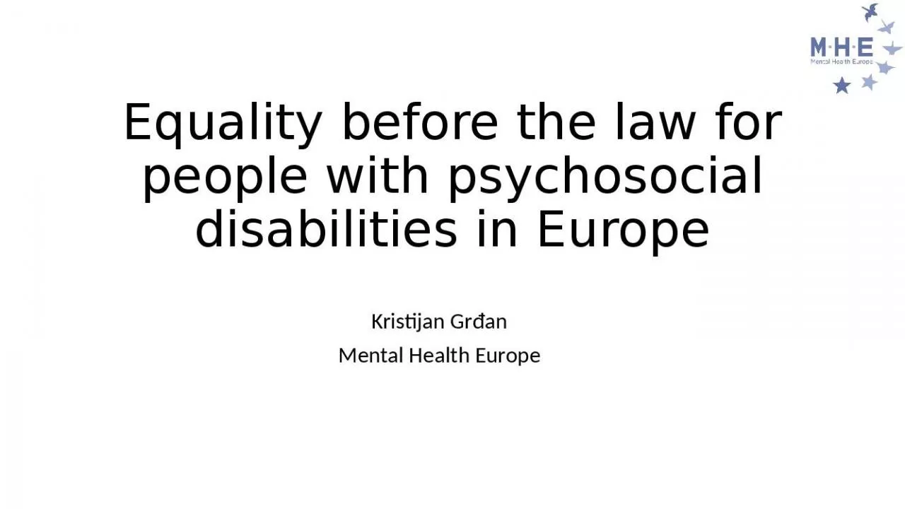 PPT-Equality before the law for people with psychosocial disabilities in Europe