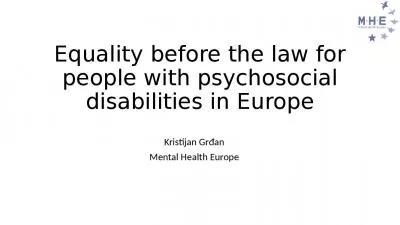 Equality before the law for people with psychosocial disabilities in Europe