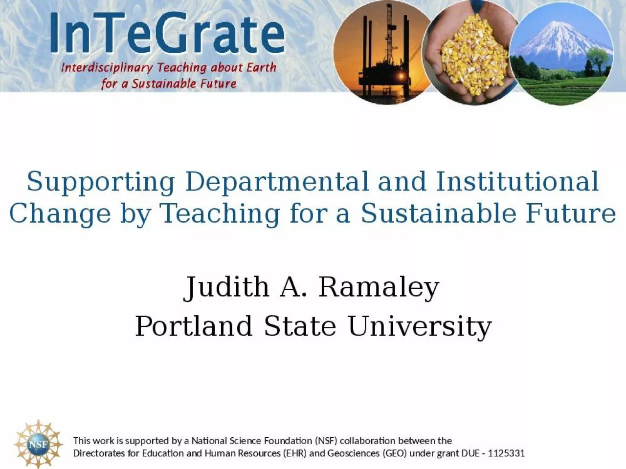 PPT-Supporting Departmental and Institutional Change by Teaching for a Sustainable Future