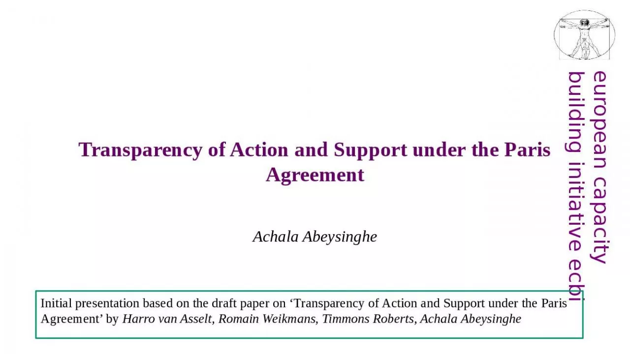 PPT-Transparency of Action and Support under the Paris Agreement