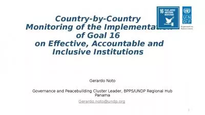 Country-by-Country  Monitoring of the Implementation of Goal 16  on Effective, Accountable and Inclusive Institutions