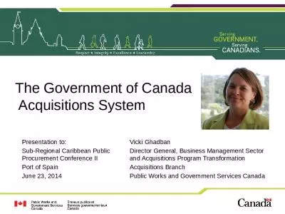 The Government of Canada  Acquisitions System