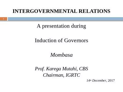 INTERGOVERNMENTAL RELATIONS