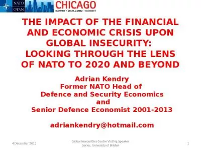 THE IMPACT OF THE FINANCIAL AND ECONOMIC CRISIS UPON GLOBAL INSECURITY:  LOOKING THROUGH