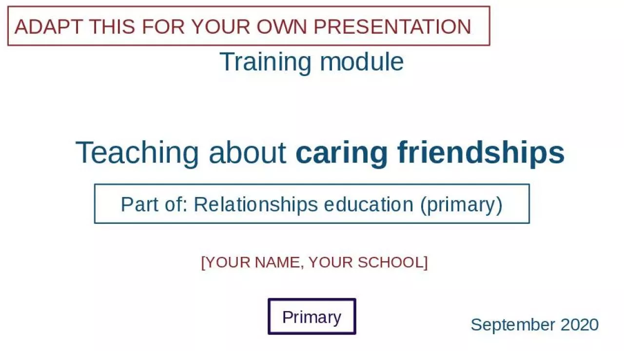 PPT-Teaching about caring friendships