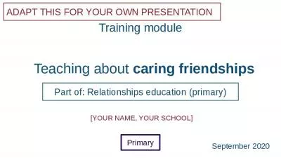 Teaching about caring friendships