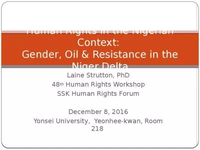 Human Rights in the Nigerian Context:  Gender, Oil & Resistance in the Niger Delta